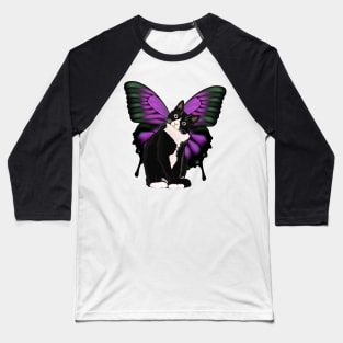 Black Fat Cat With Butterfly Wings Vol 3 Baseball T-Shirt